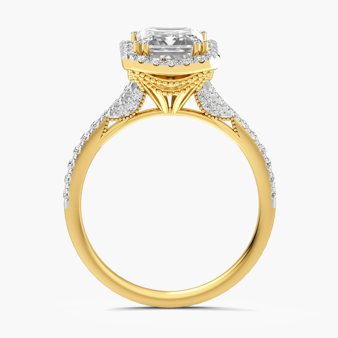 Astra Emerald Halo Lab Grown Diamond Ring