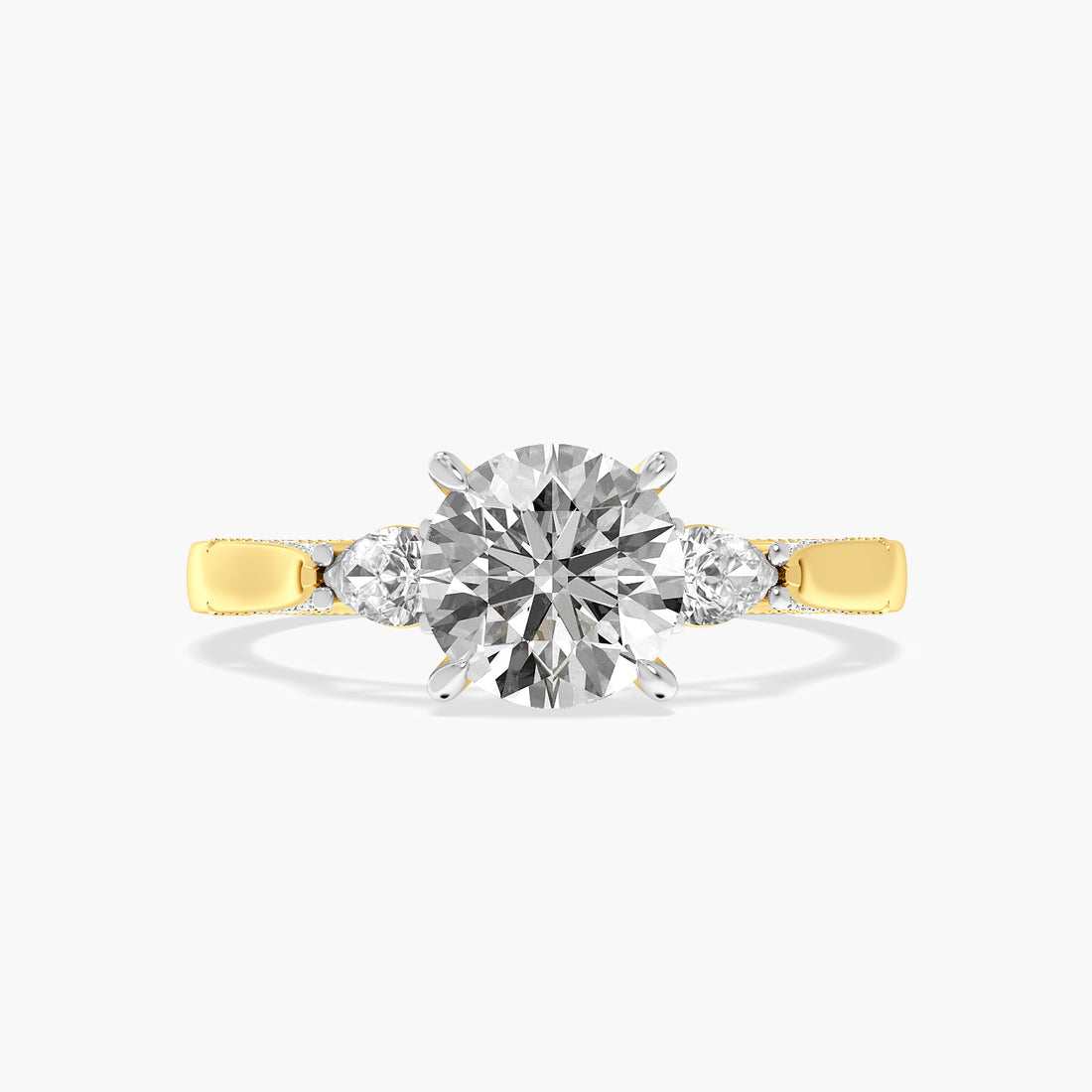 Round Three Stone Lab Grown Diamond Ring