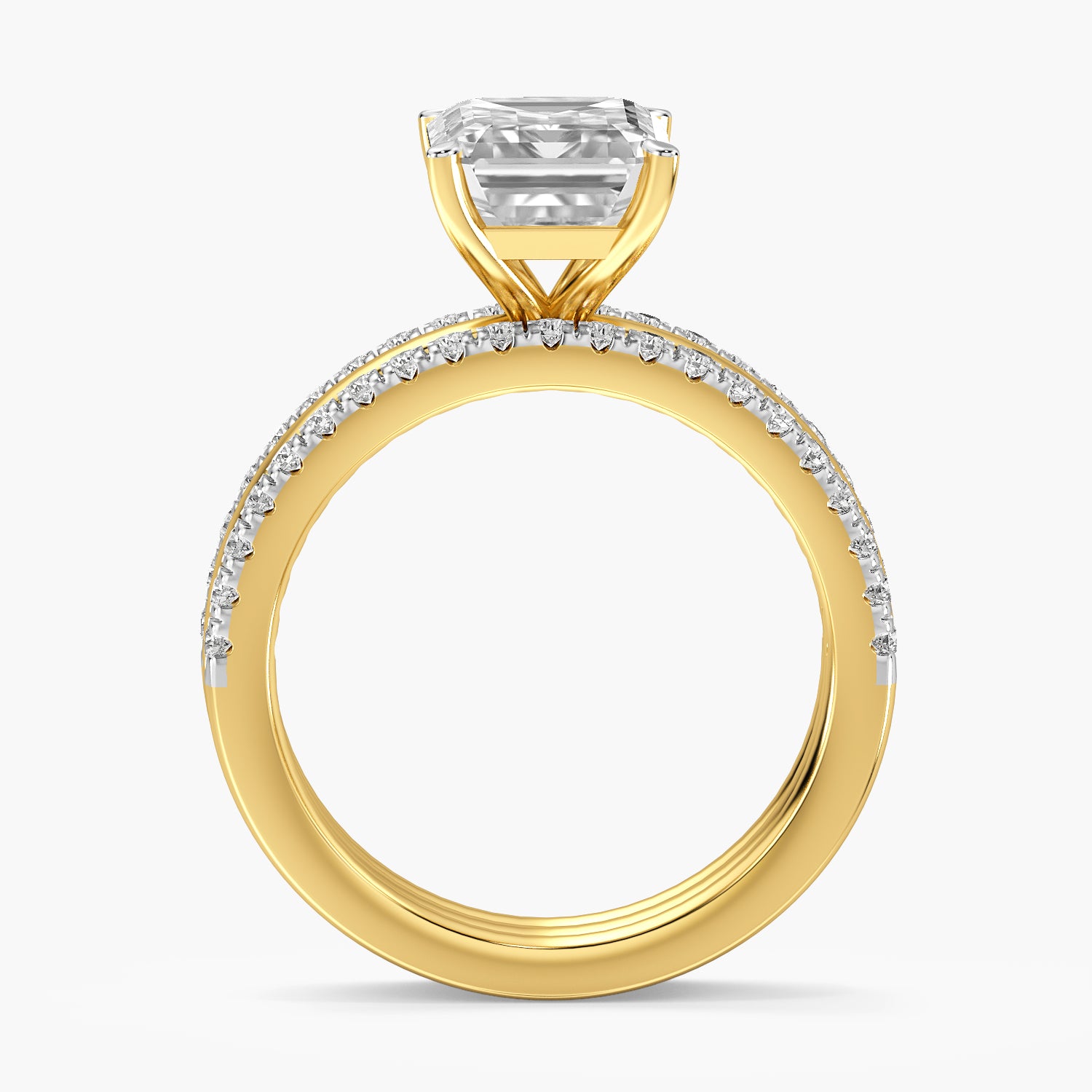Trinity Emerald Lab Grown Diamond Ring