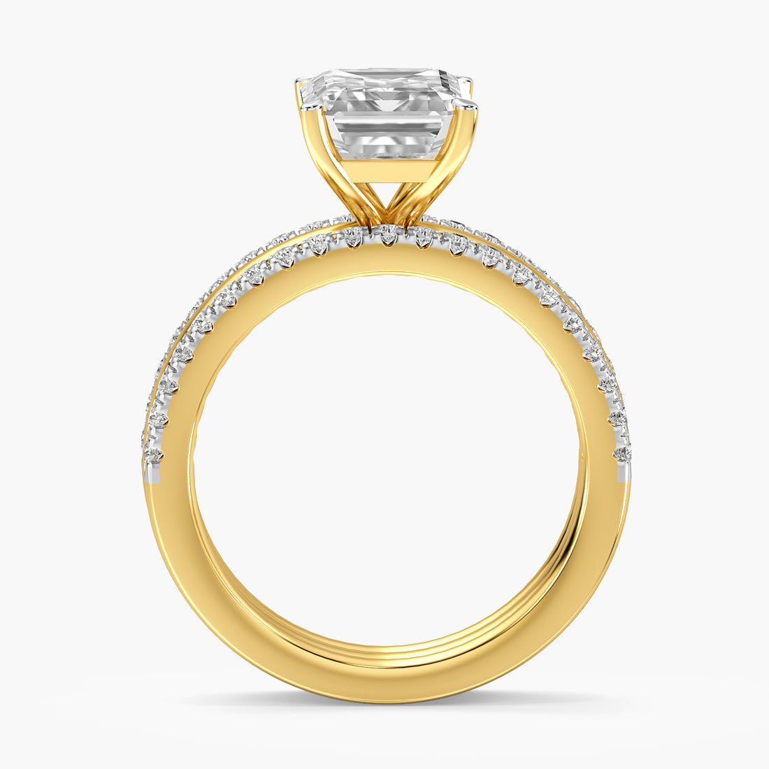 Trinity Emerald Lab Grown Diamond Ring