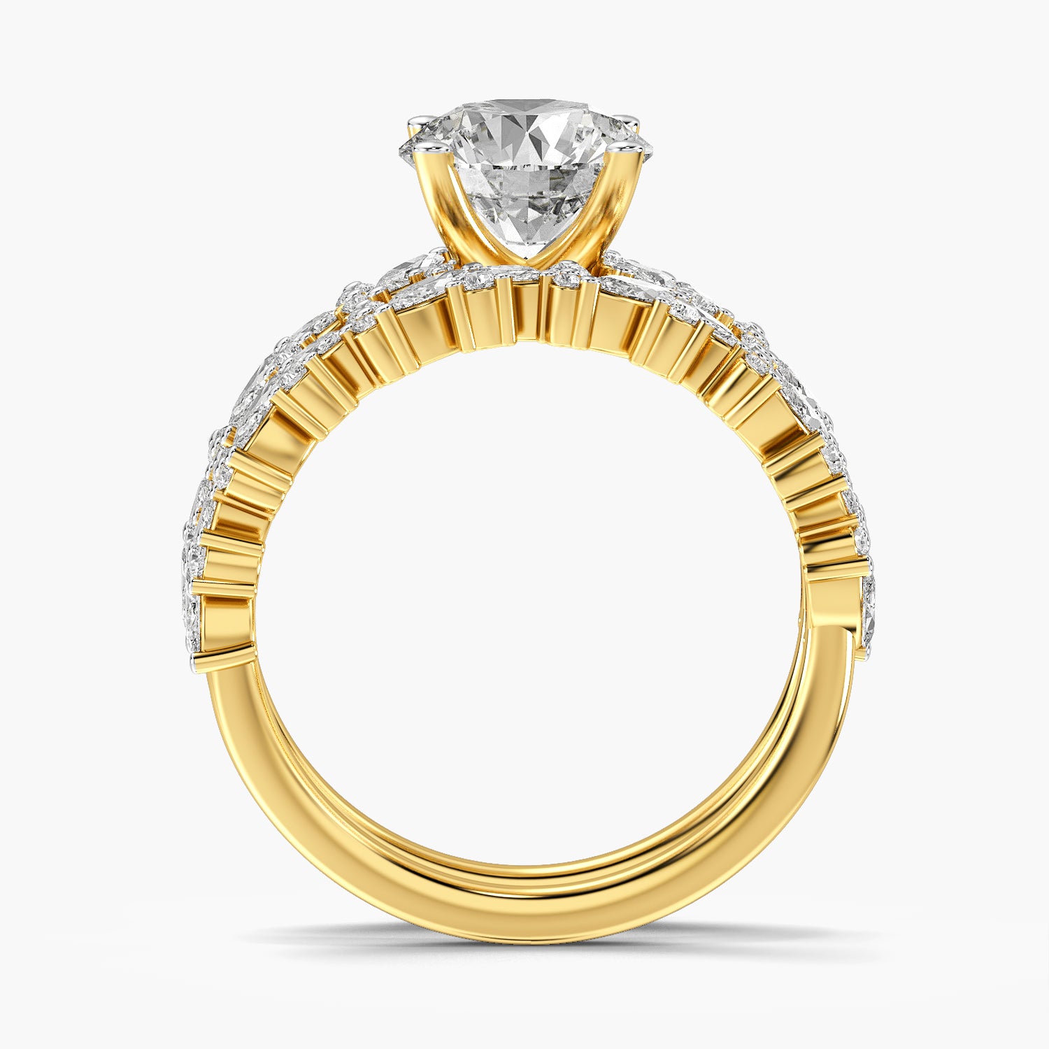 Round Floral Lab Grown Diamond Ring
