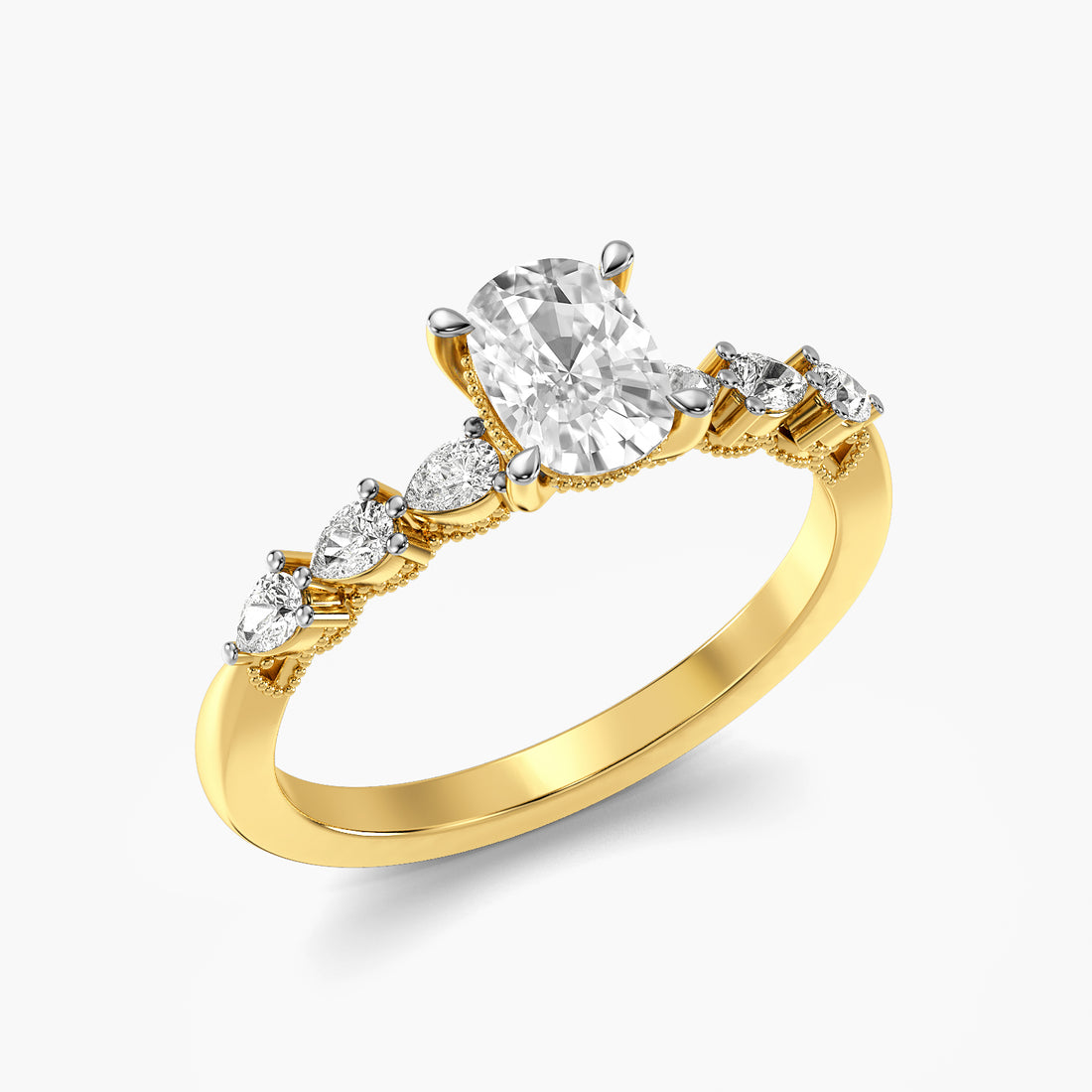 Cushion Vintage Cluster Ring