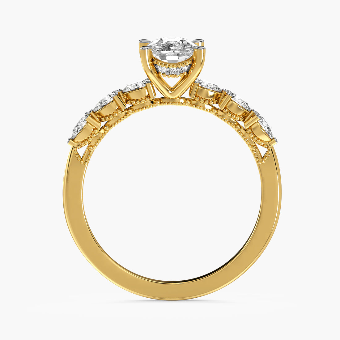 Cushion Vintage Cluster Ring