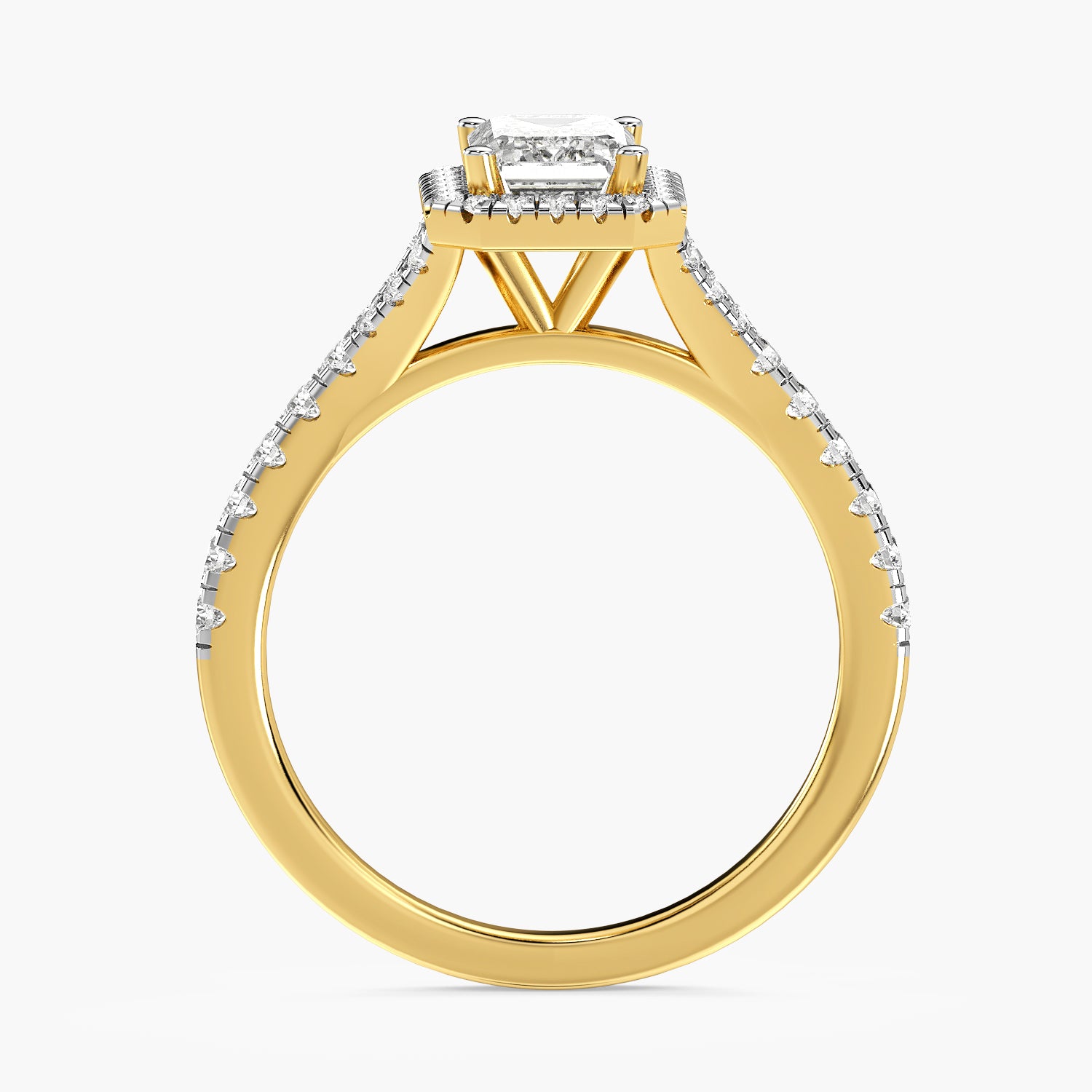 Emerald Halo Ring