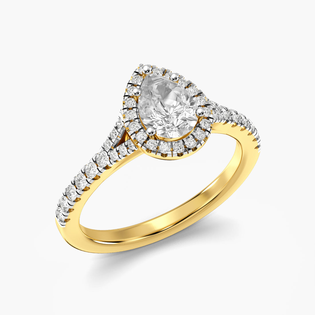 Pear Halo Ring