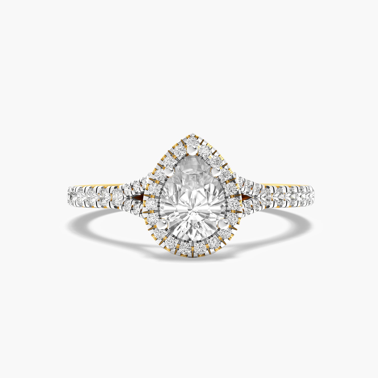 Pear Halo Ring