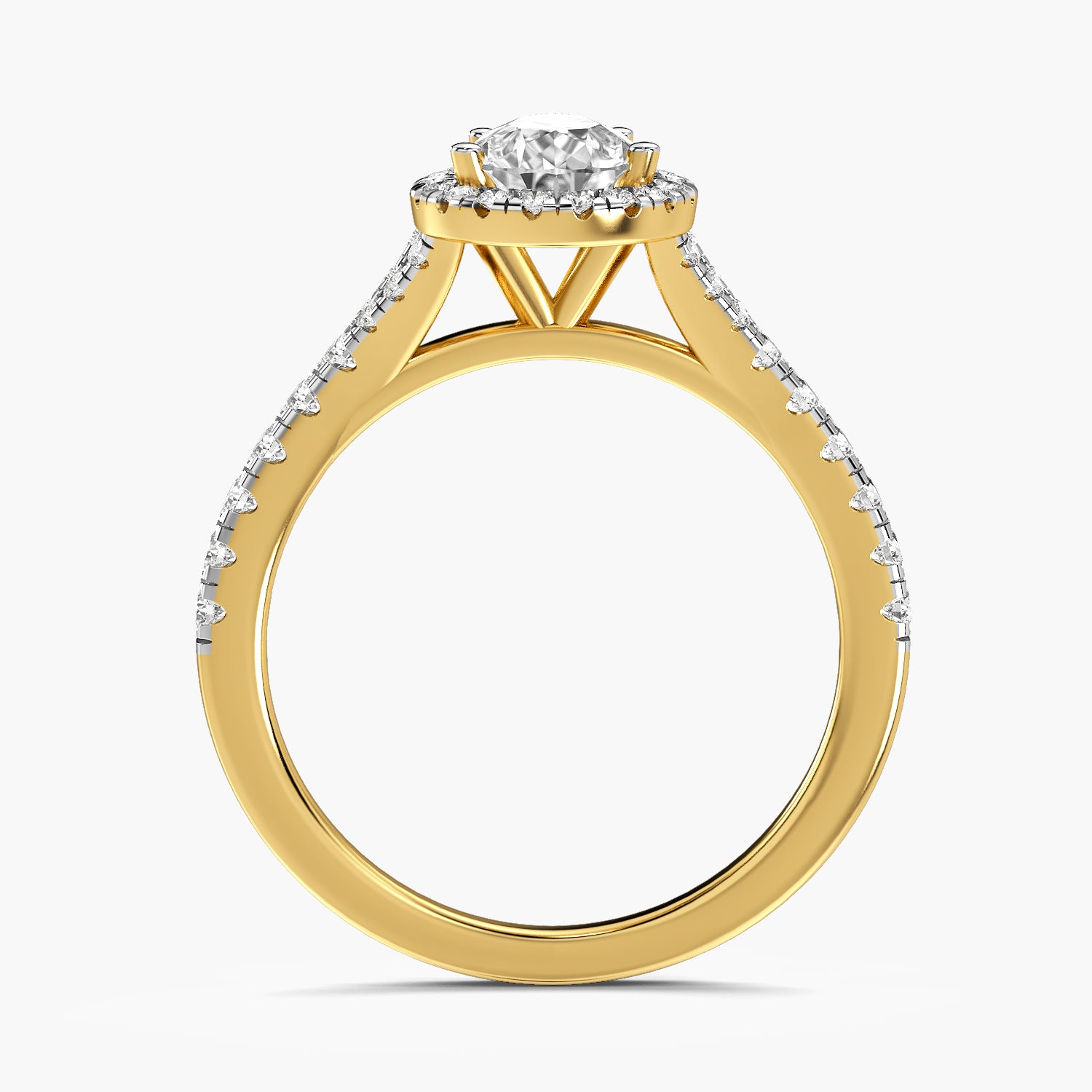 Pear Halo Ring