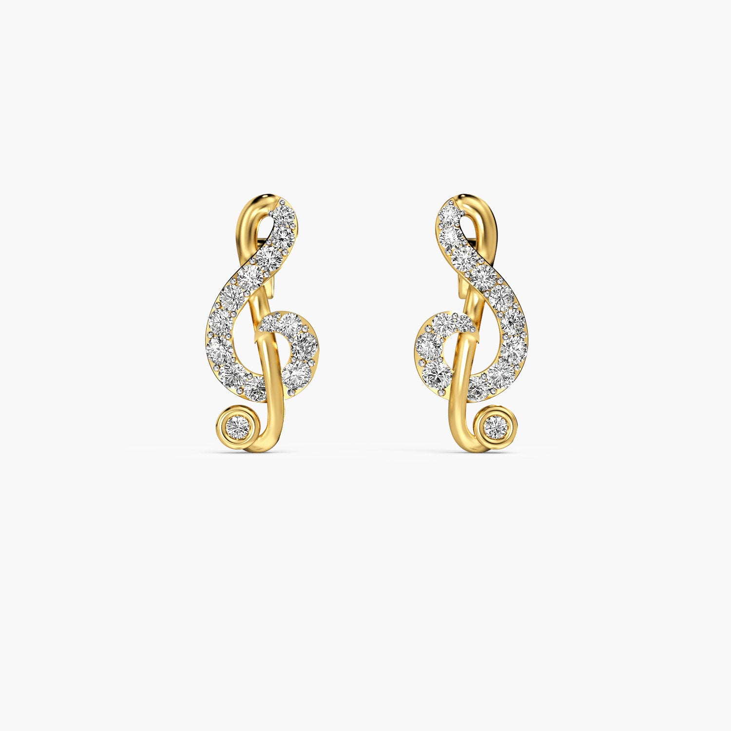 Treble Clef Lab-Grown Diamond Earrings