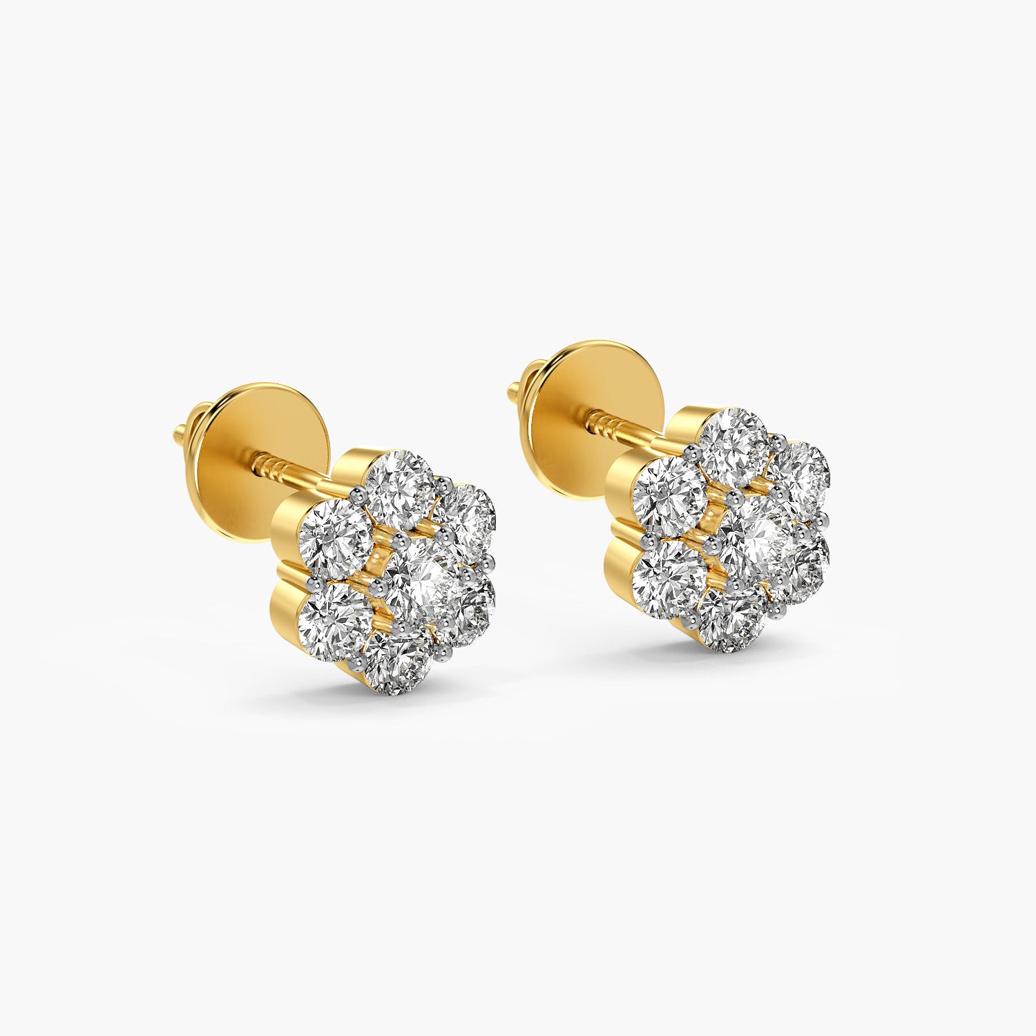 Floral Cluster Lab-Grown Diamond Earrings - Moena