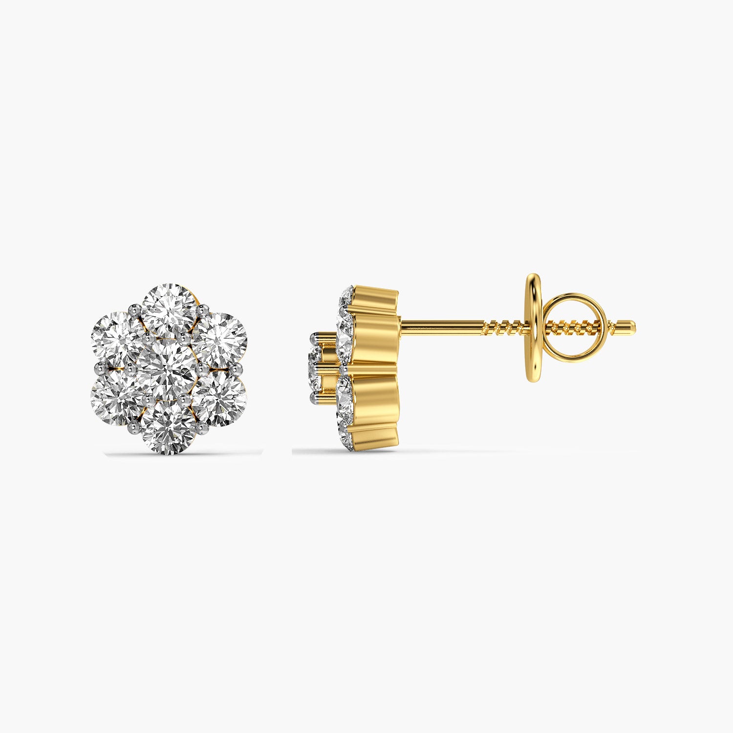 Floral Cluster Lab-Grown Diamond Earrings - Moena