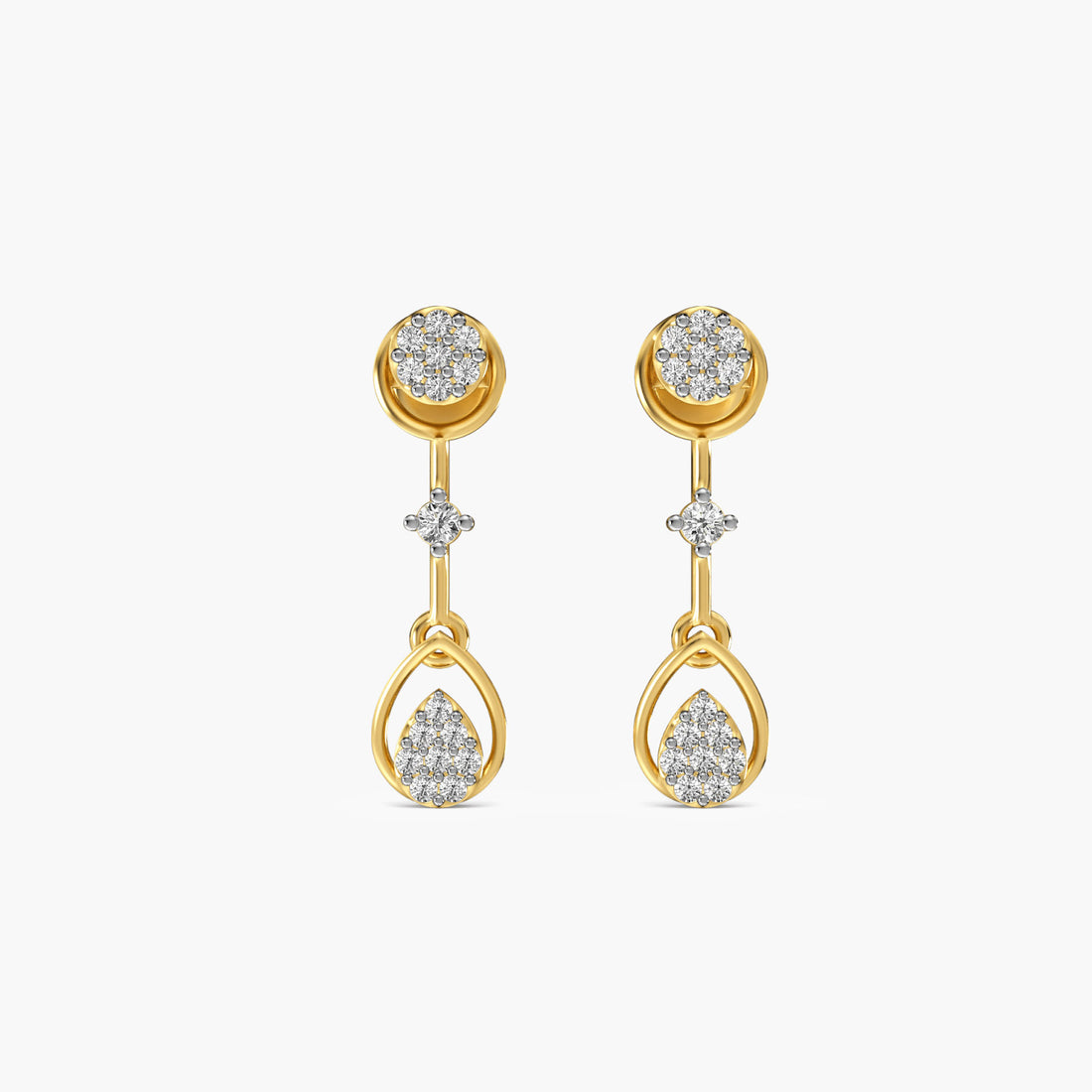 Glimmer Drops - Front View in Yellow Gold - Diamond Jewellery by Moena