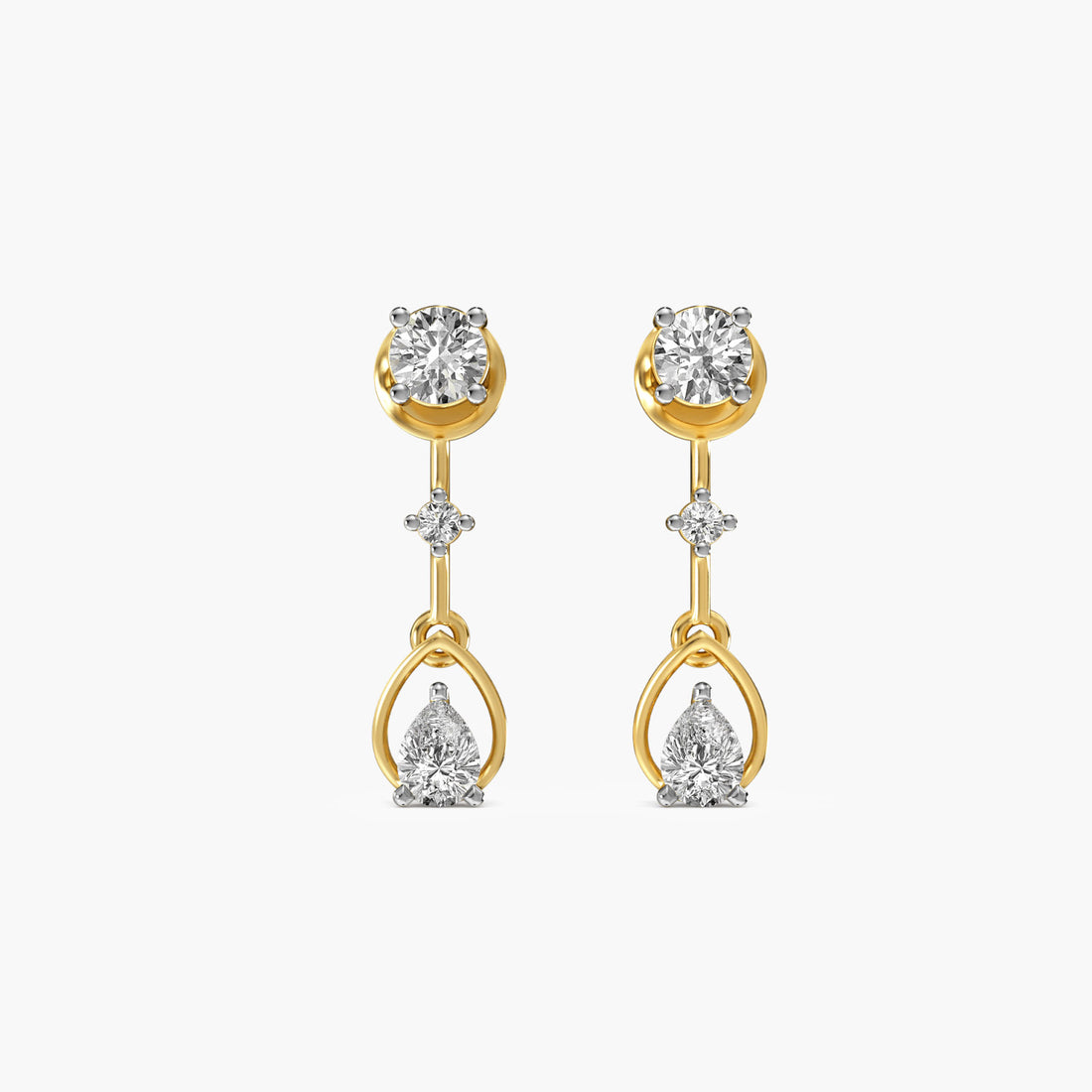 Classic Trine - Front View in Yellow Gold - Diamond Jewellery by Moena