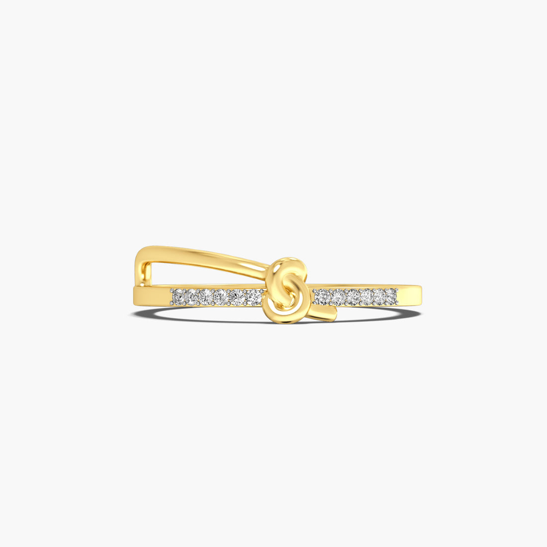 Knot of Joy - Top View in Yellow Gold - Diamond Ring by Moena