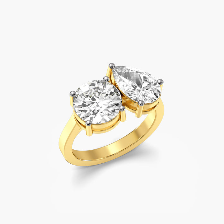 Dual Brilliance - 3D View in Yellow Gold - Diamond Ring by Moena