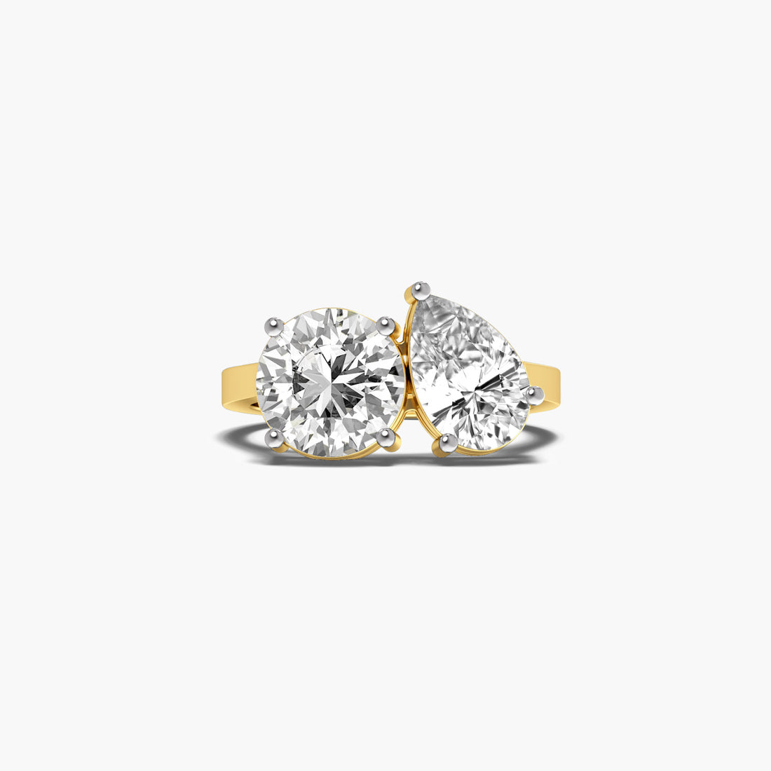 Dual Brilliance - Top View in Yellow Gold - Diamond Ring by Moena