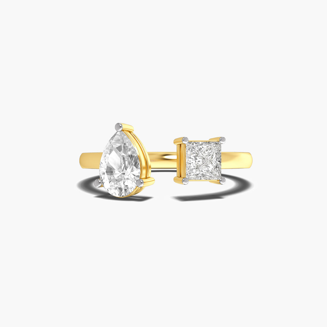 Graceful Fusion - Top View in Yellow Gold - Diamond Ring by Moena