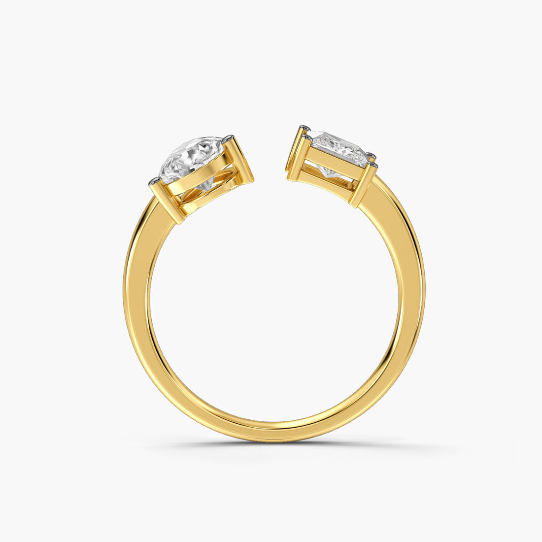Graceful Fusion - Front View in Yellow Gold - Diamond Ring by Moena