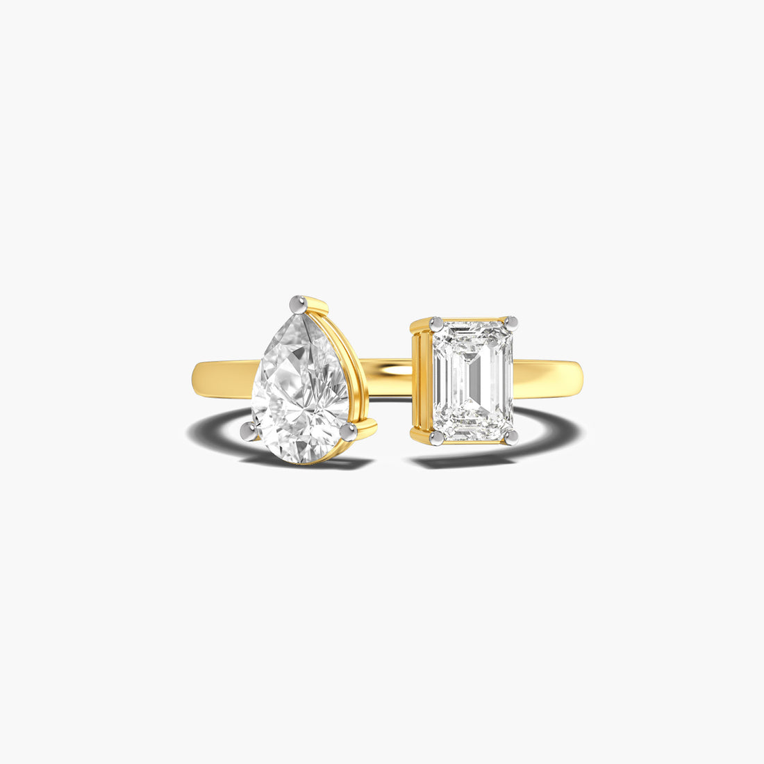 Sunlit Love - Top View in Yellow Gold - Diamond Ring by Moena