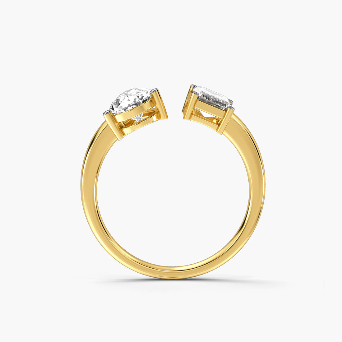Sunlit Love - Front View in Yellow Gold - Diamond Ring by Moena