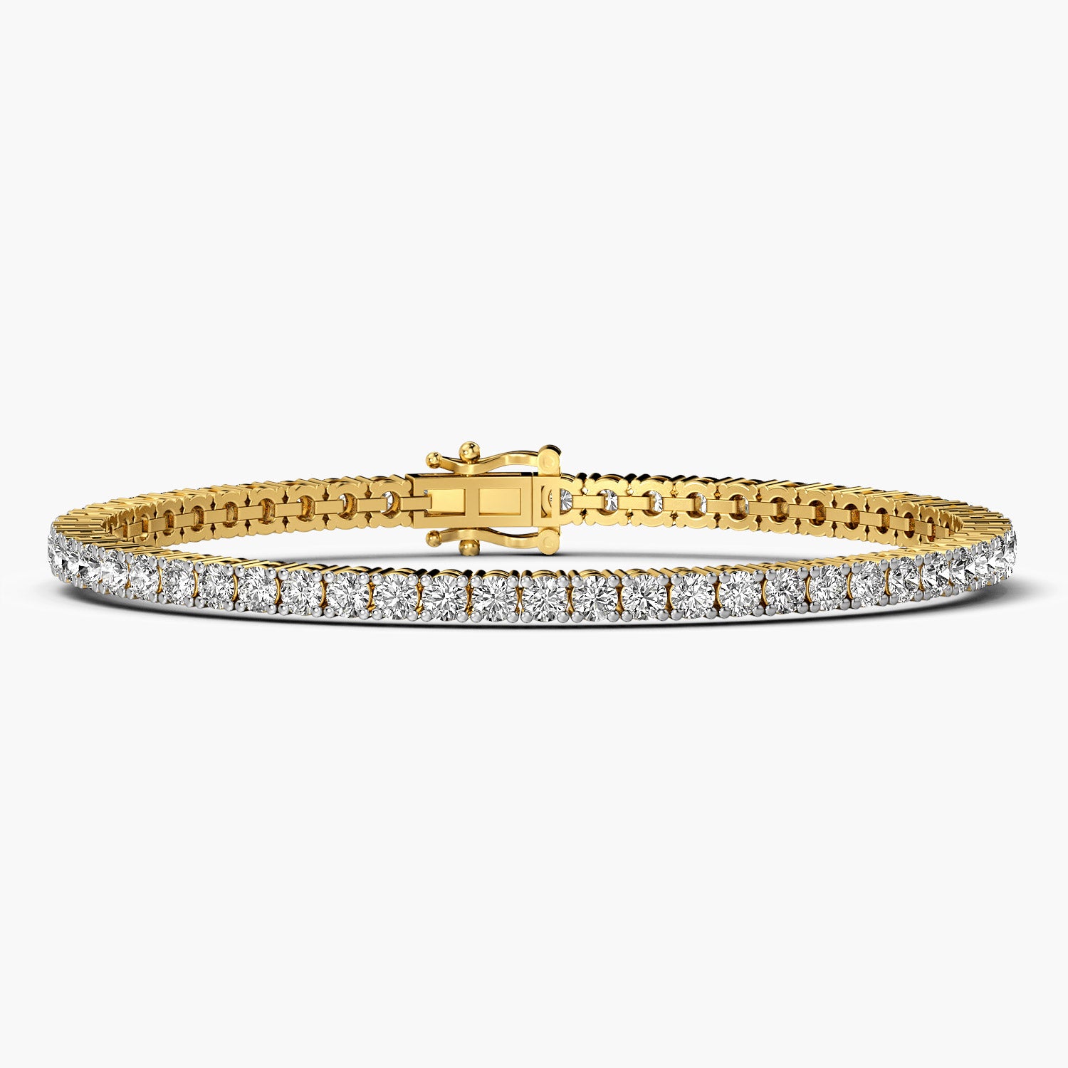 Everyday wear timeless yellow gold tennis bracelet adorned with sparkling lab grown diamonds,crafted for everyday wear. Perfect for wedding and anniversary gifts.