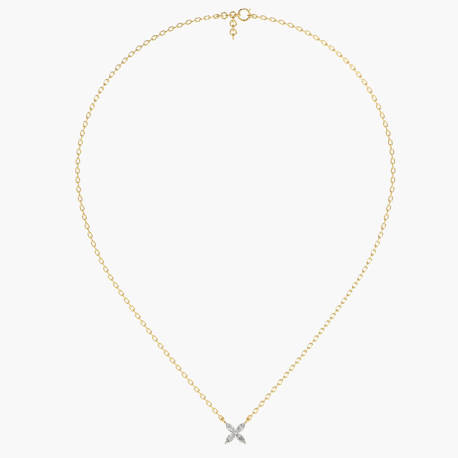 Floral Diamond Pendant Necklace(With Chain) - Moena