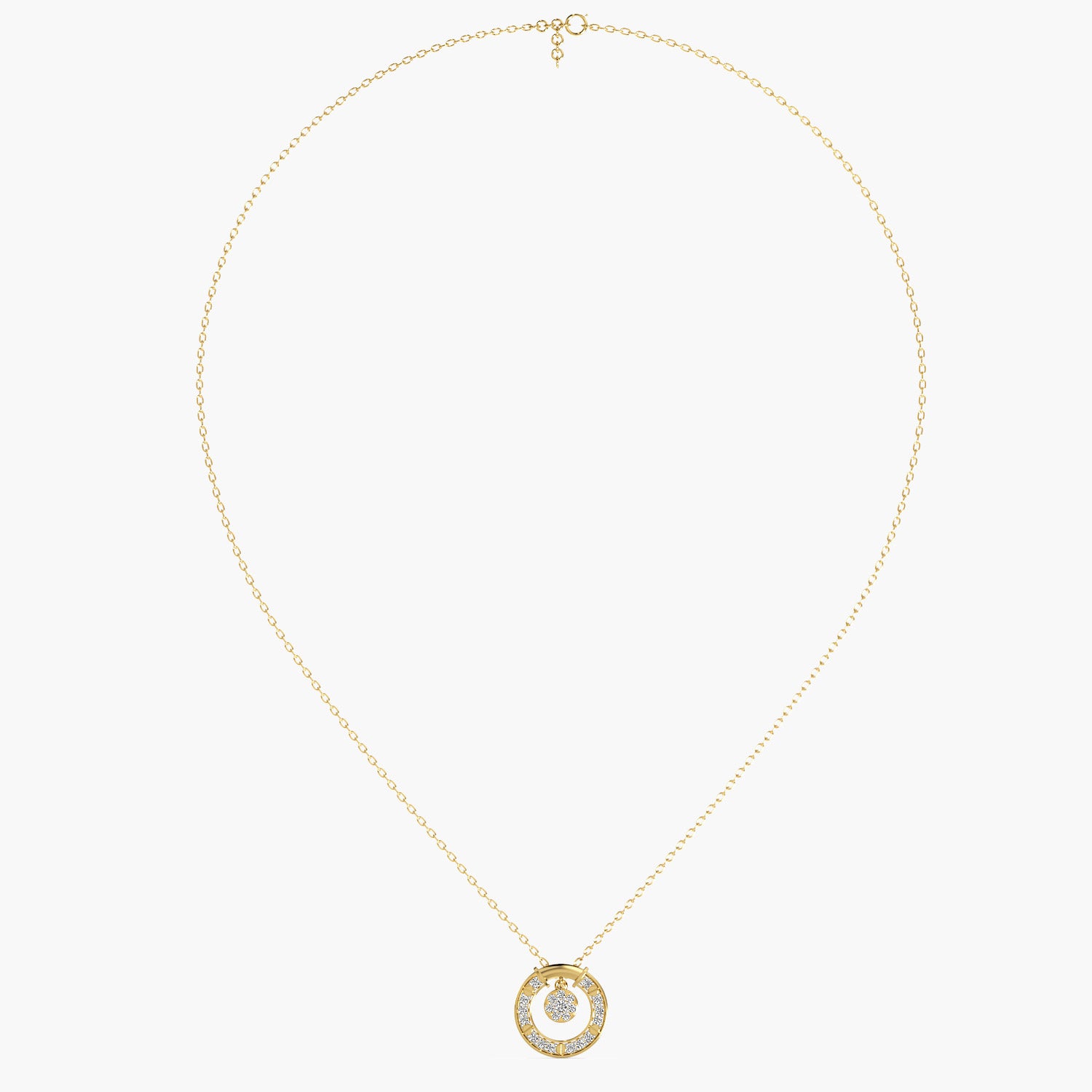 Sparkling Circle Pendant Necklace(With Chain) - Moena