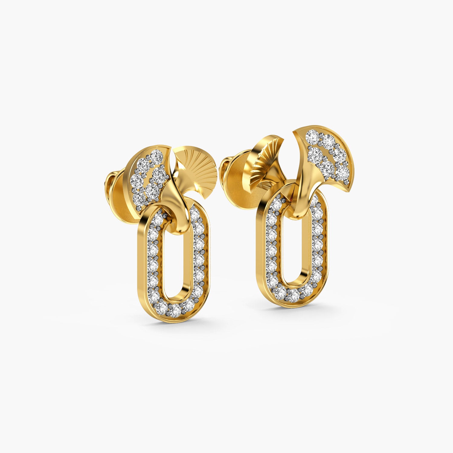 Fan Link Drop Earrings - Moena