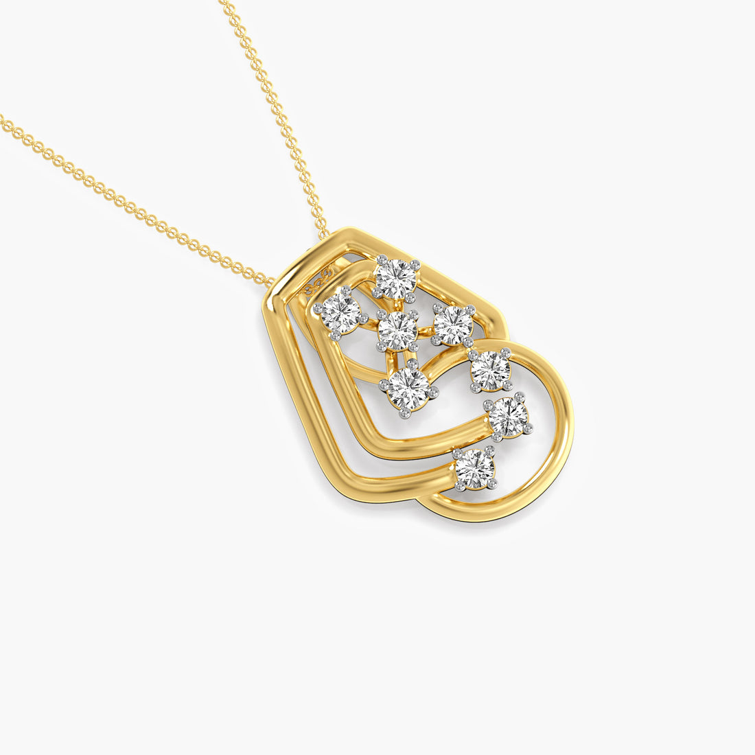 Cascade Glow Pendant - Top View in Yellow Gold - Diamond Pendant by Moena