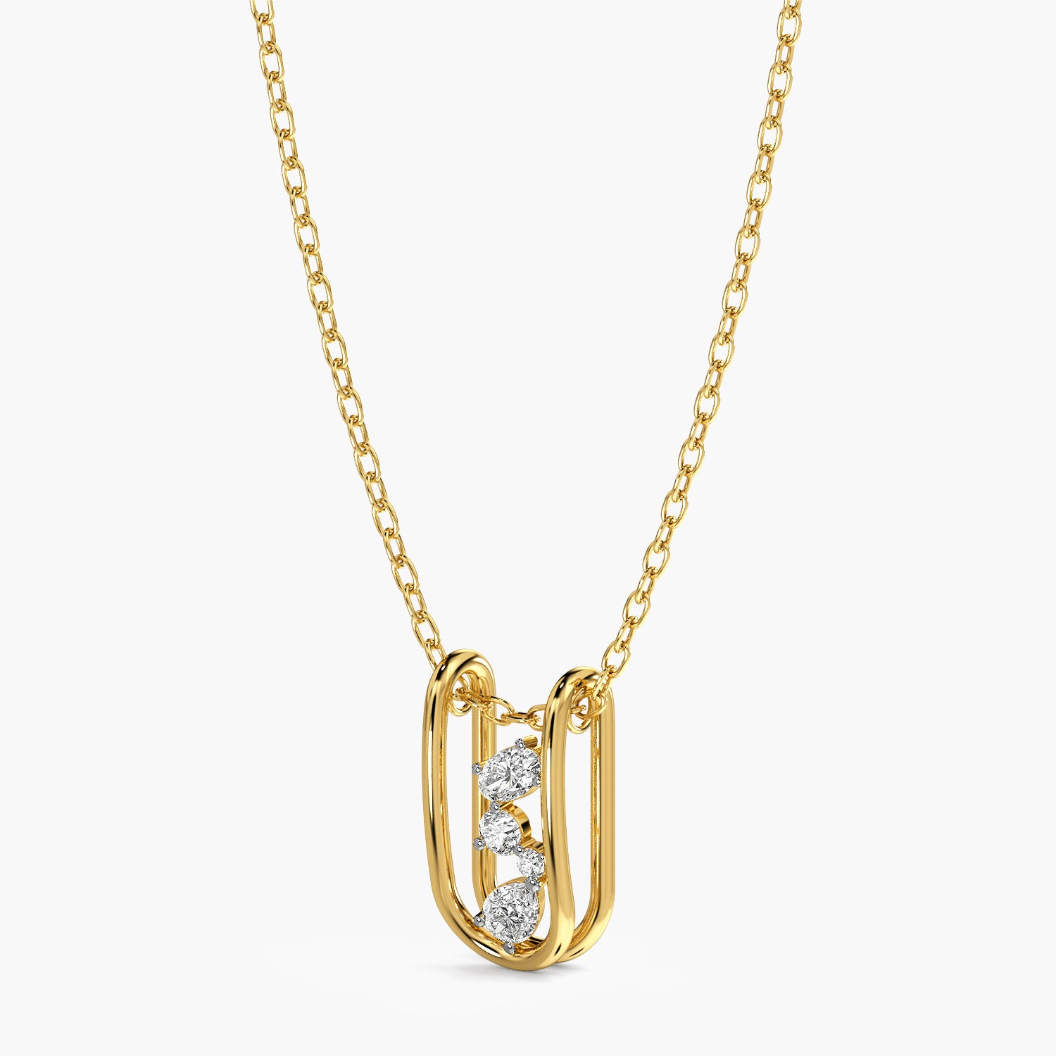 Diamond Cascade Pendant(With Chain)