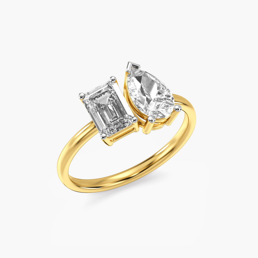 Toi et Moi – Pure Radiance Ring - 3D View in Yellow Gold - Diamond Ring by Moena
