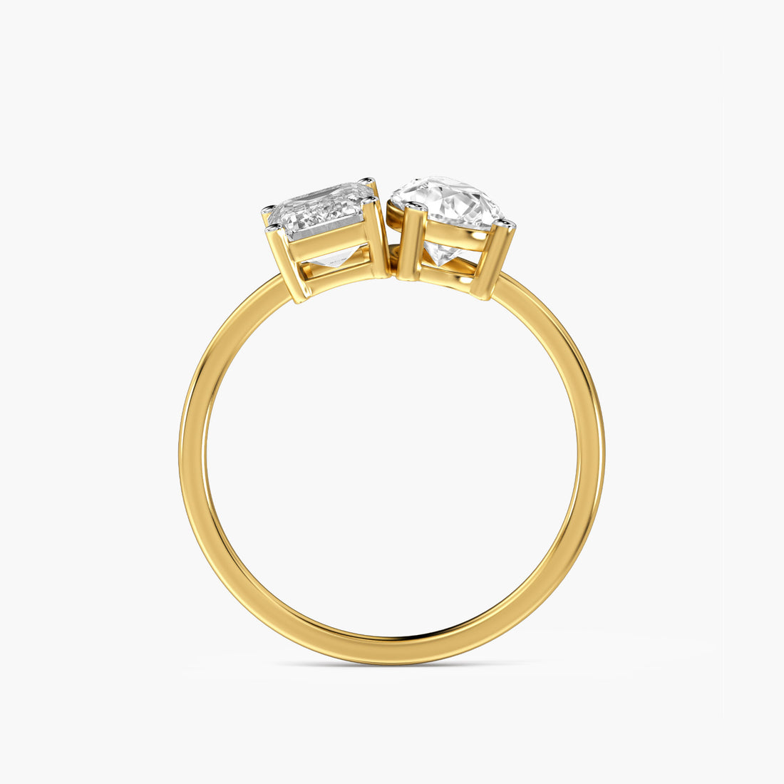 Toi et Moi – Pure Radiance Ring - Front View in Yellow Gold - Diamond Ring by Moena