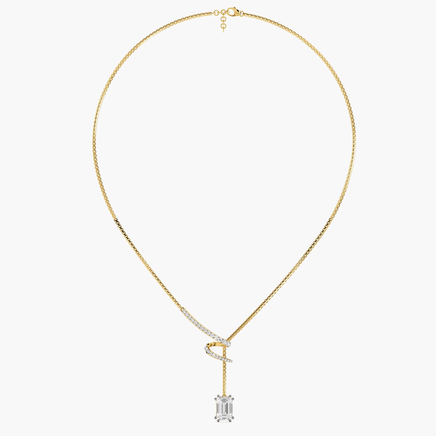 Twirl Drop Pendant Set(With Chain)