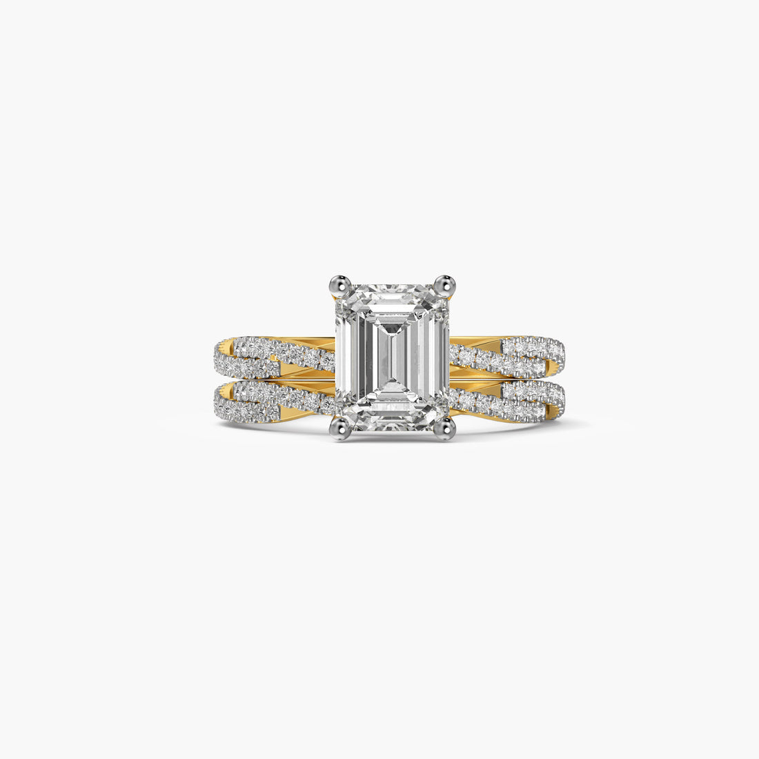 Empress Flame Ring - Top View in Yellow Gold - Diamond Ring by Moena