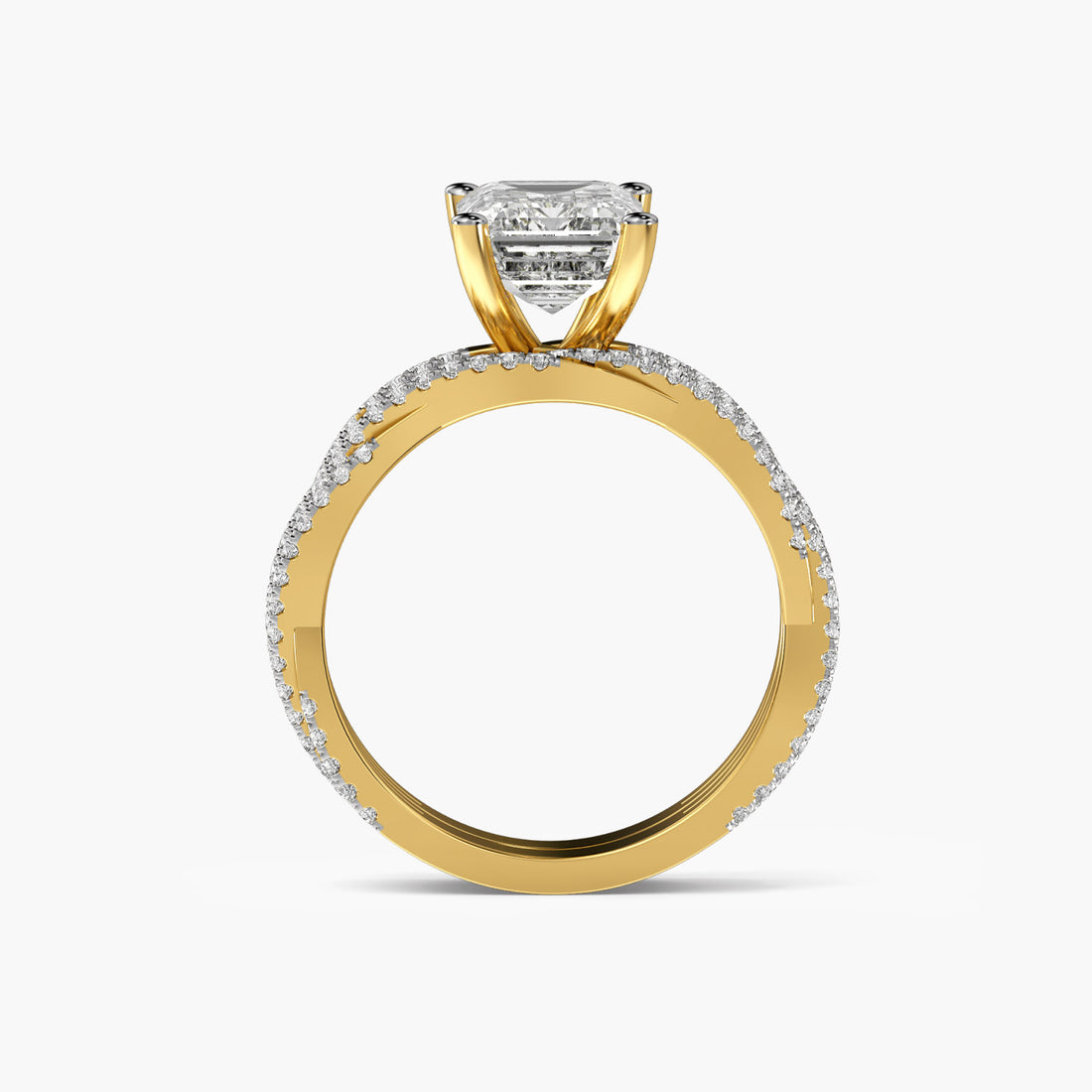 Empress Flame Ring - Front View in Yellow Gold - Diamond Ring by Moena