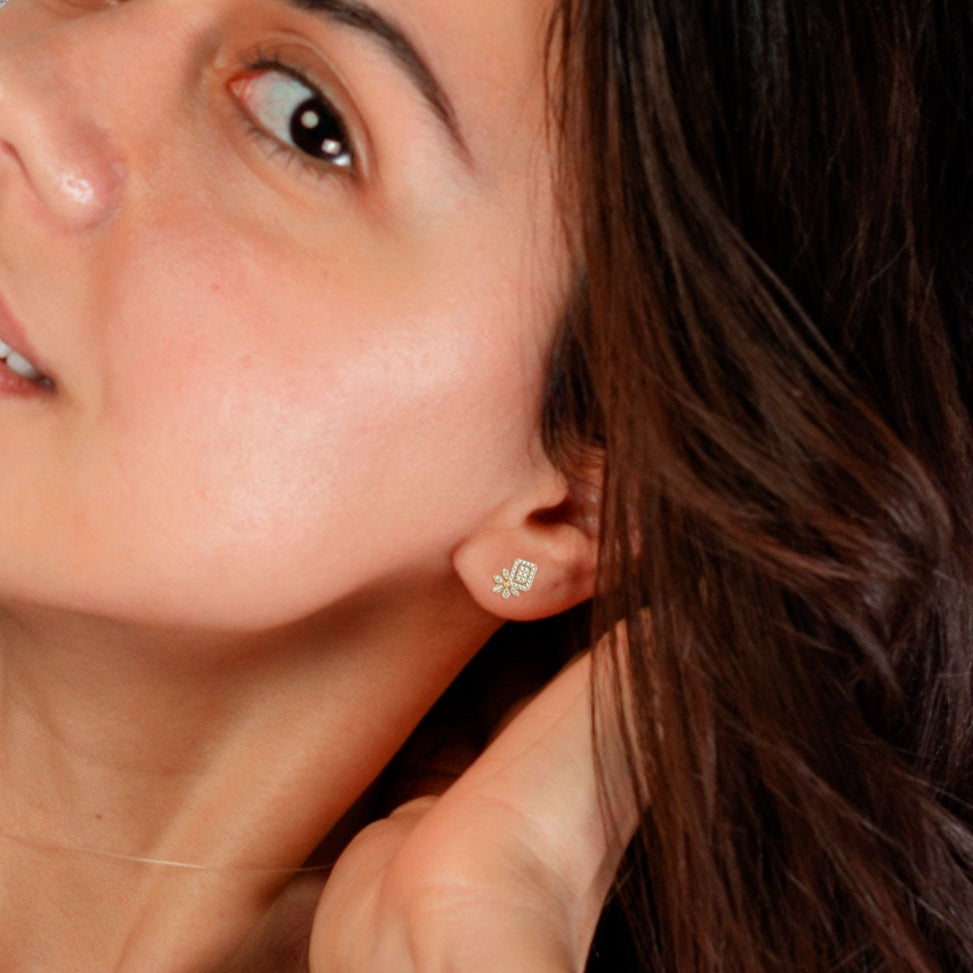 Floral Radiance Diamond Earrings