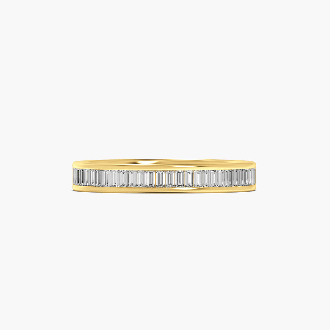 Luxe Baguette Band - Top View in Yellow Gold - Baguette Diamond Ring by Moena