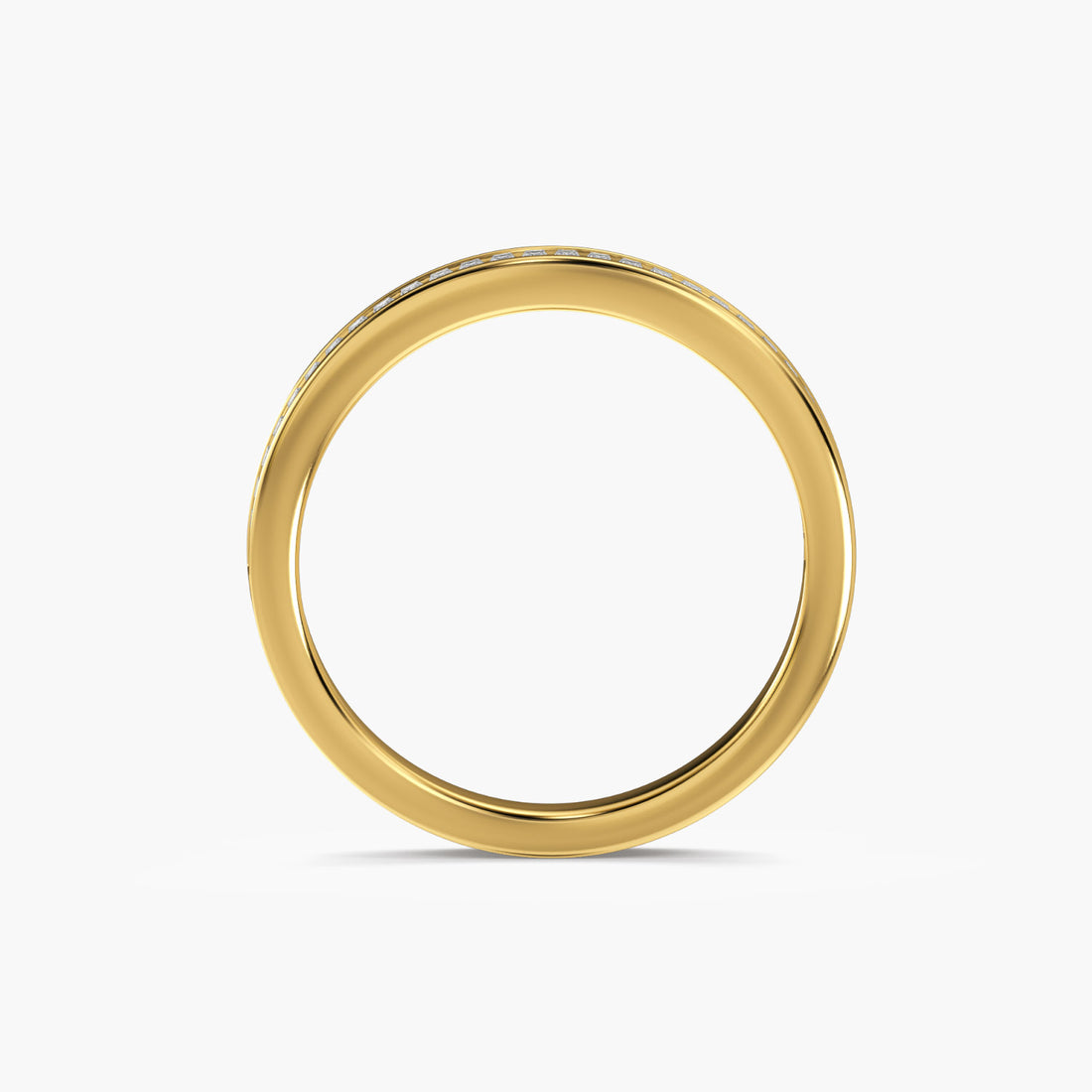Luxe Baguette Band - Front View in Yellow Gold - Baguette Diamond Ring by Moena