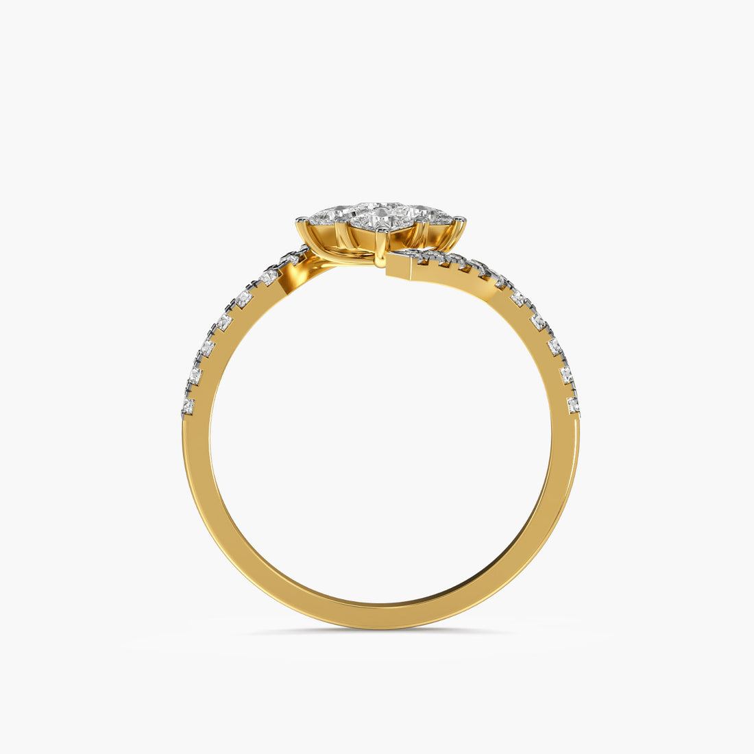 Luxe Ascent Ring - Front View in Yellow Gold - Diamond Ring by Moena