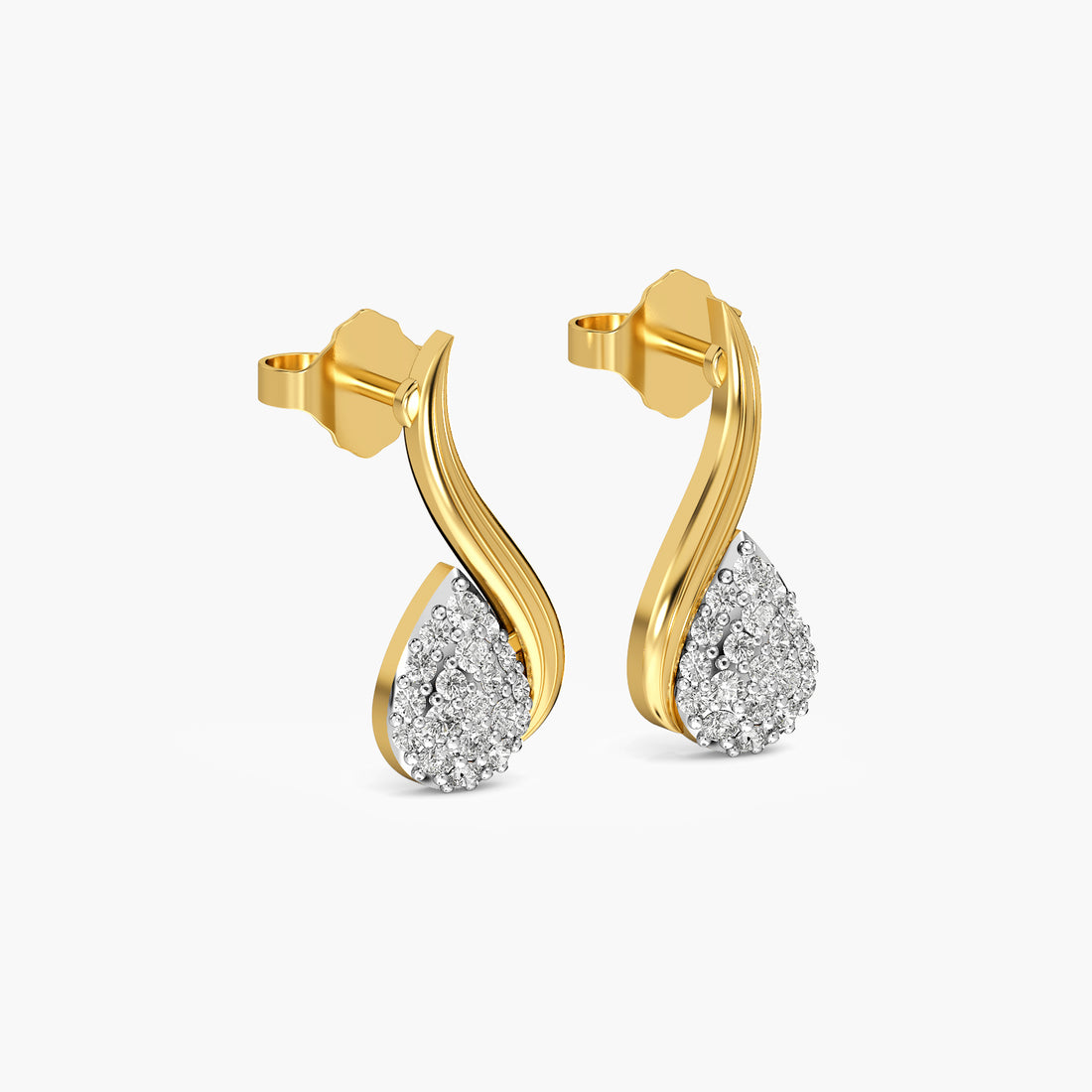 Curved Leaf Drop Stud