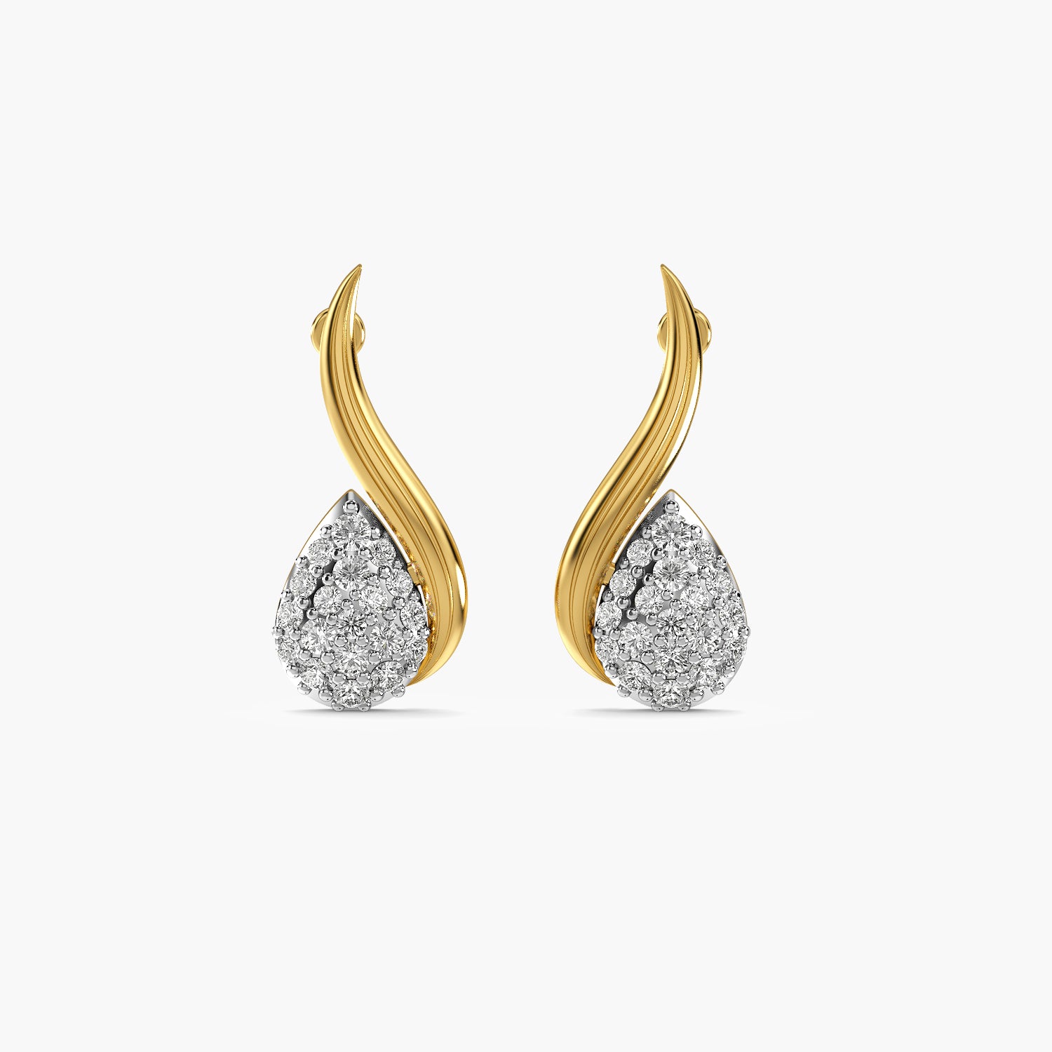 Curved Leaf Drop Stud