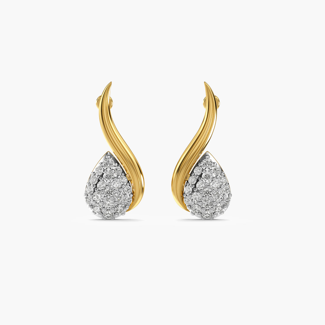 Curved Leaf Drop Stud