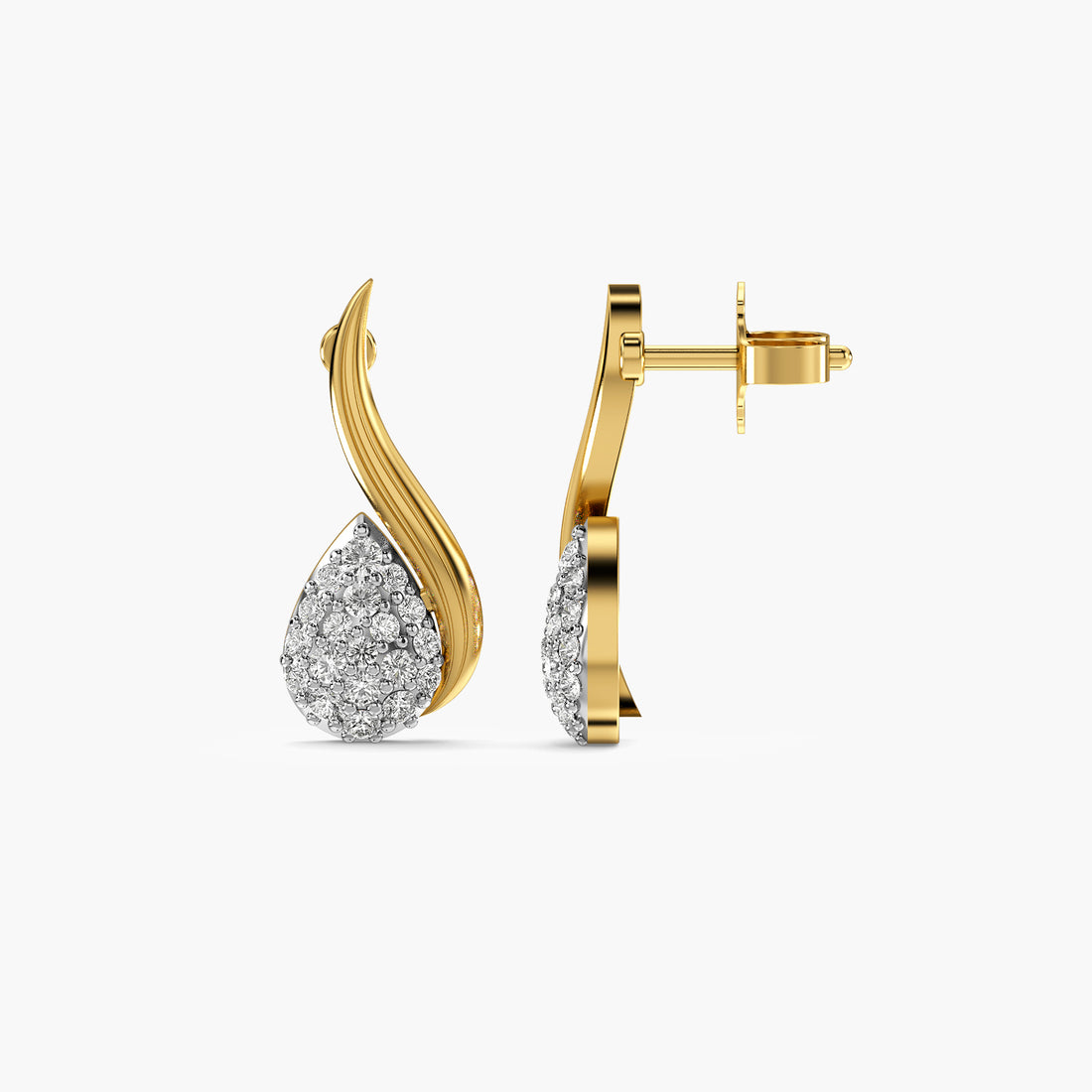 Curved Leaf Drop Stud