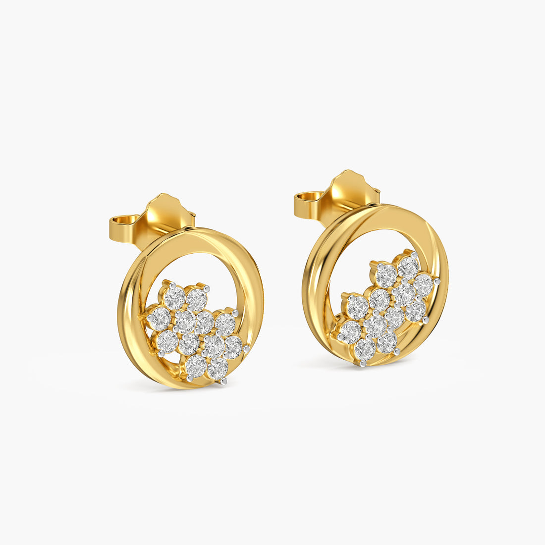 Elara Flower Halo Studs