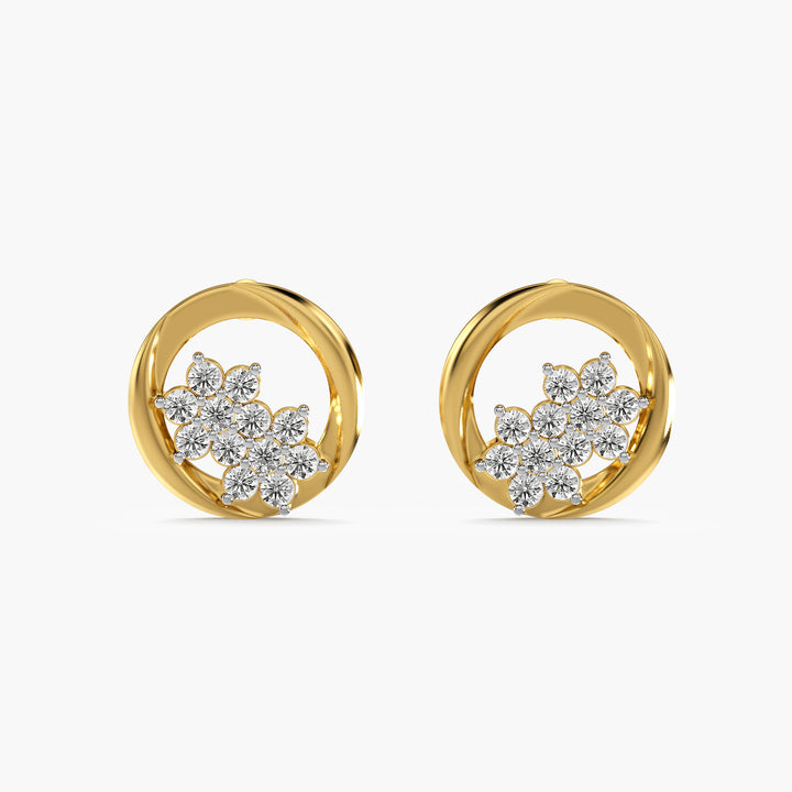 Elara Flower Halo Studs