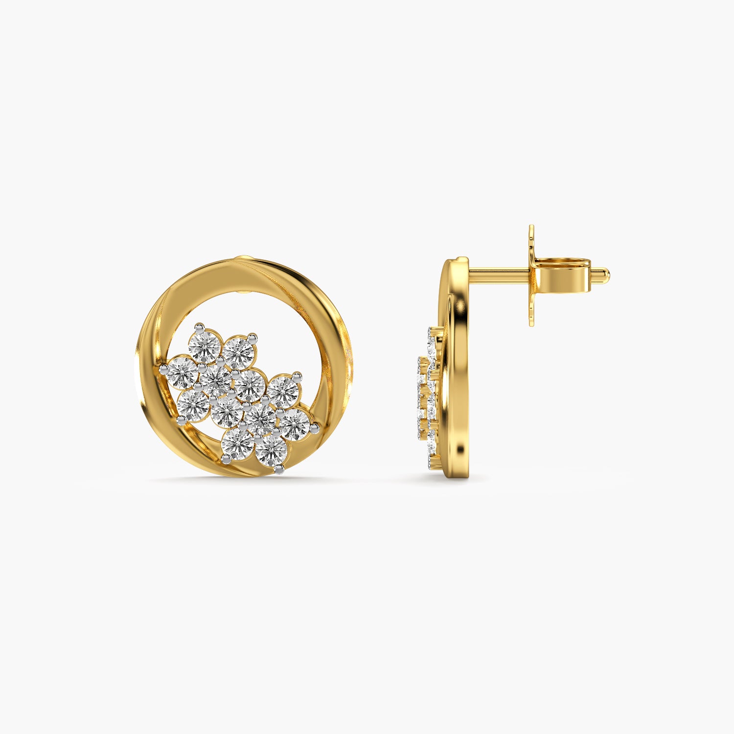 Elara Flower Halo Studs