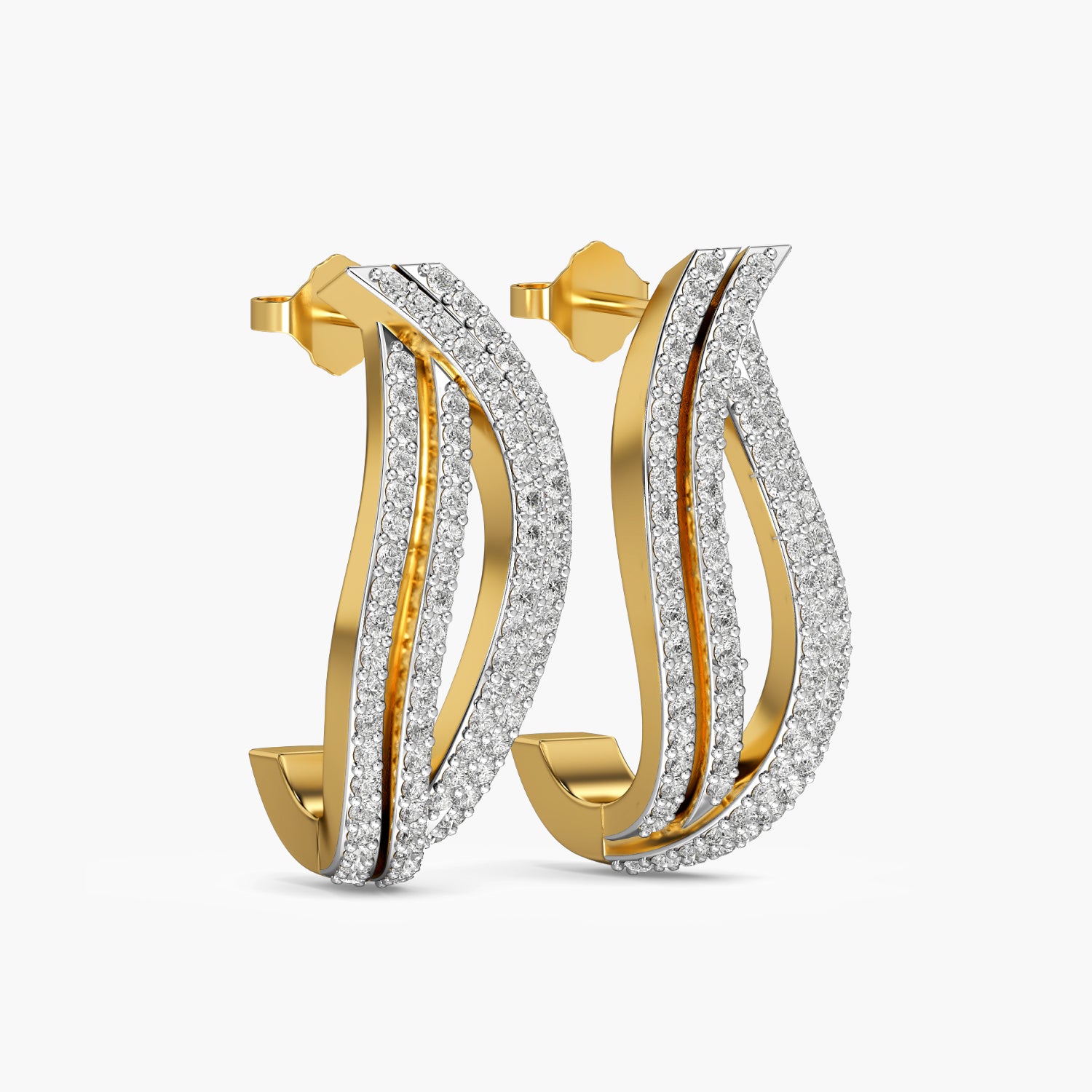 Double Pavé Hoop Earrings
