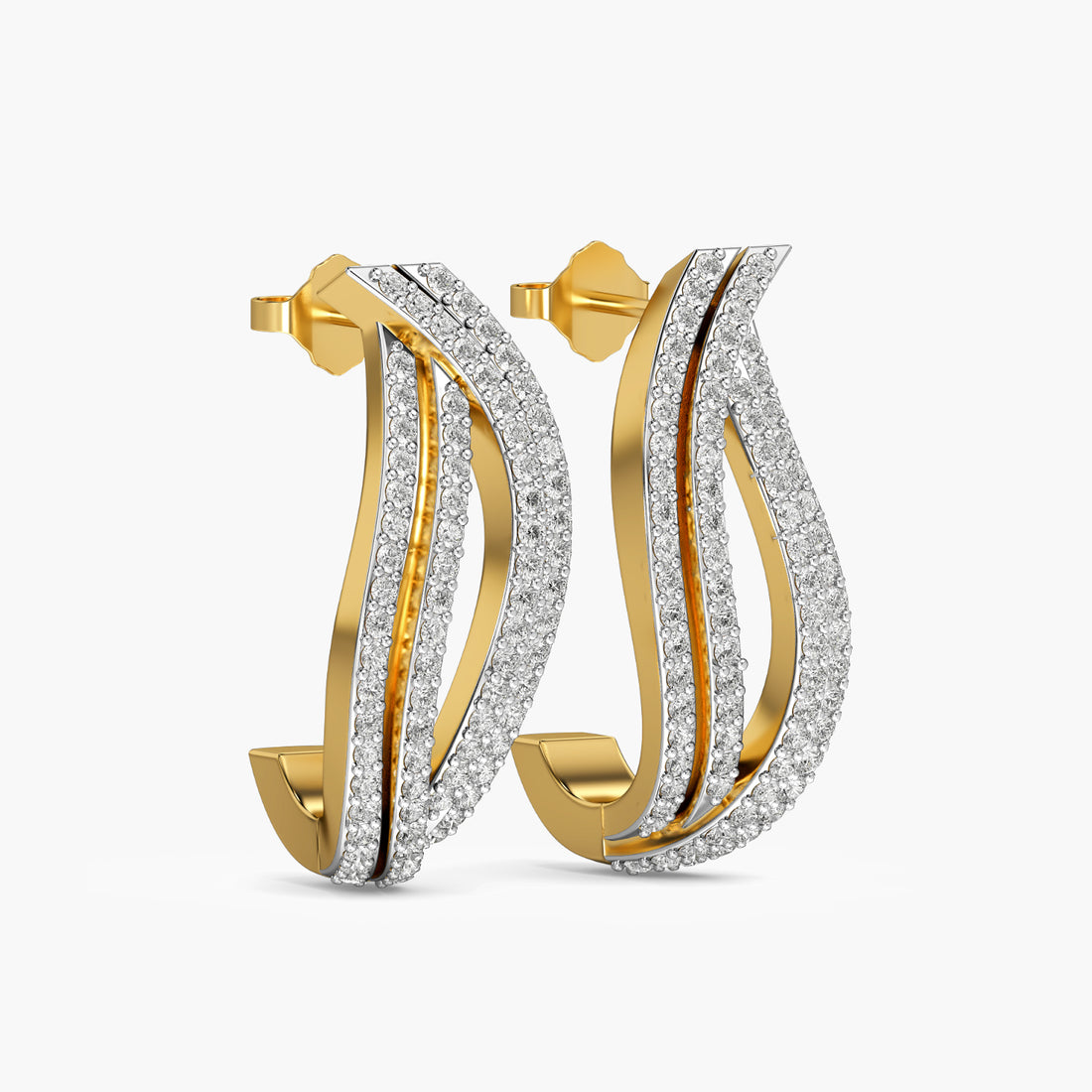 Double Pavé Hoop Earrings