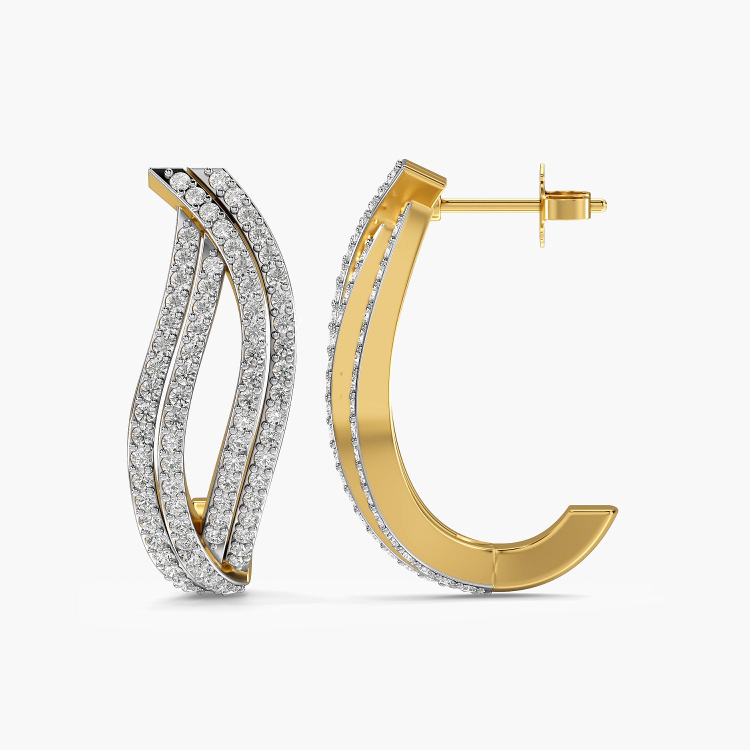 Double Pavé Hoop Earrings