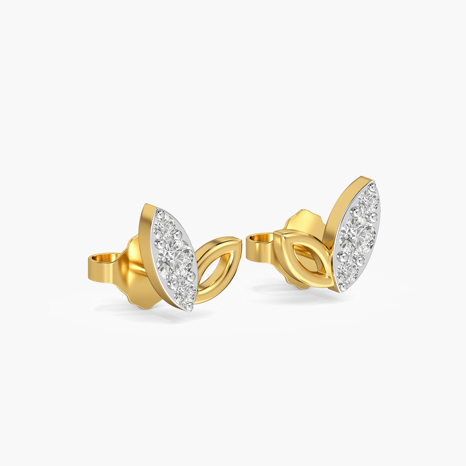 Seren Leaf Marquise Studs