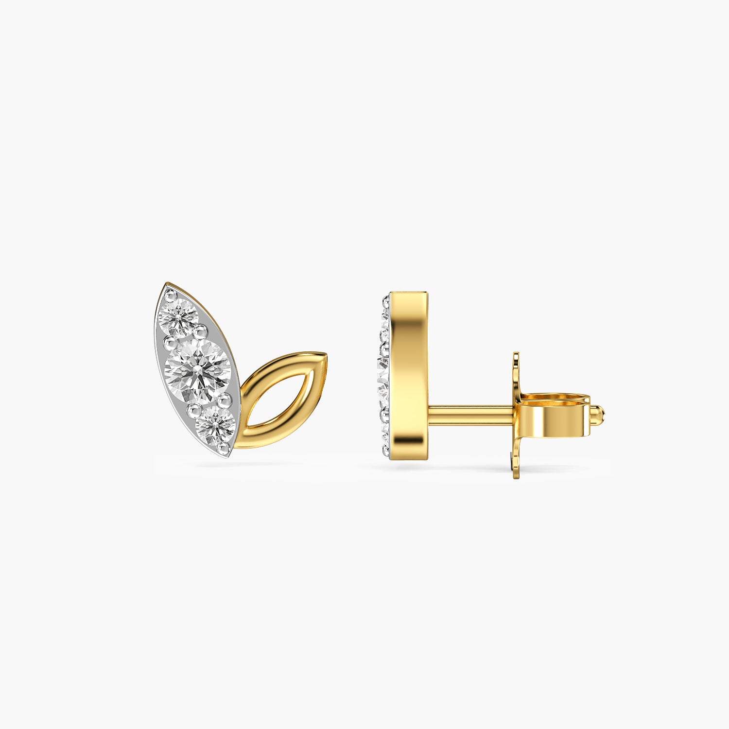 Seren Leaf Marquise Studs